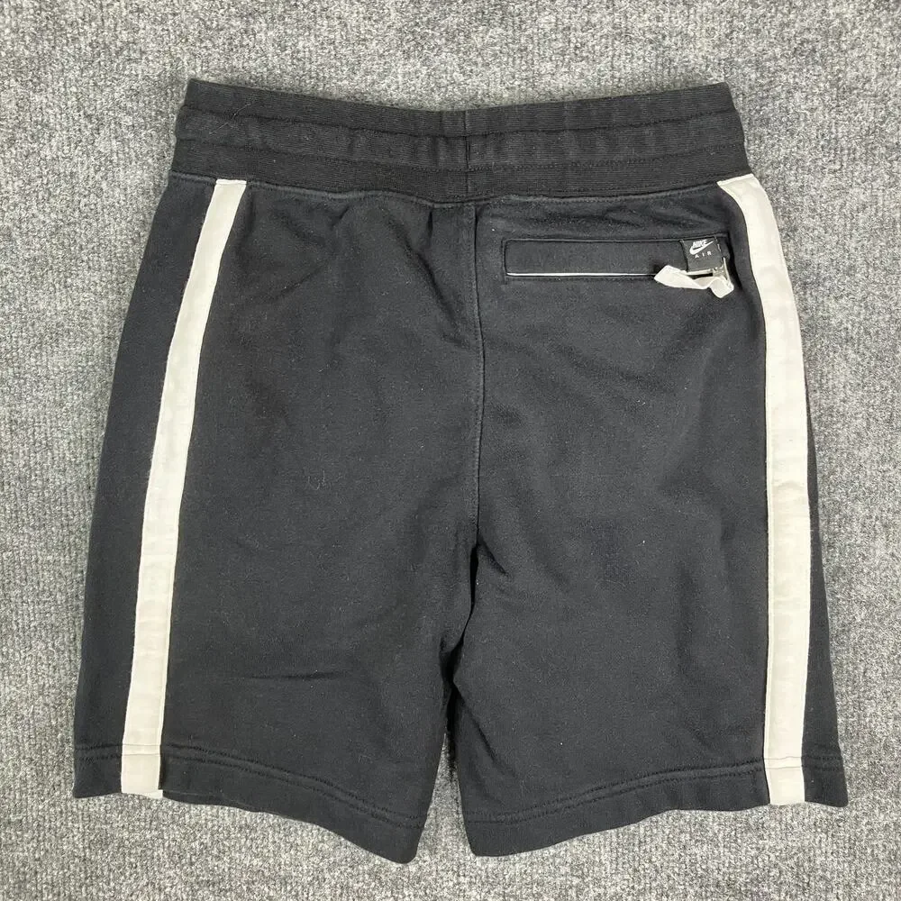 Nike Air Shorts Boys Size‎ M Black White Stripe Drawstring Casual Athletic Logo
